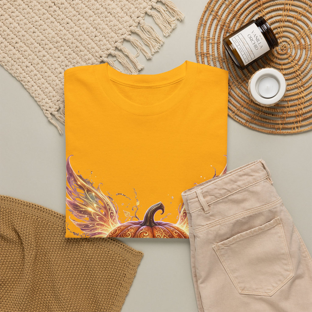 Halloween Pumpkin Tee — Winged Jack-O'-Lantern Graphic Shirt