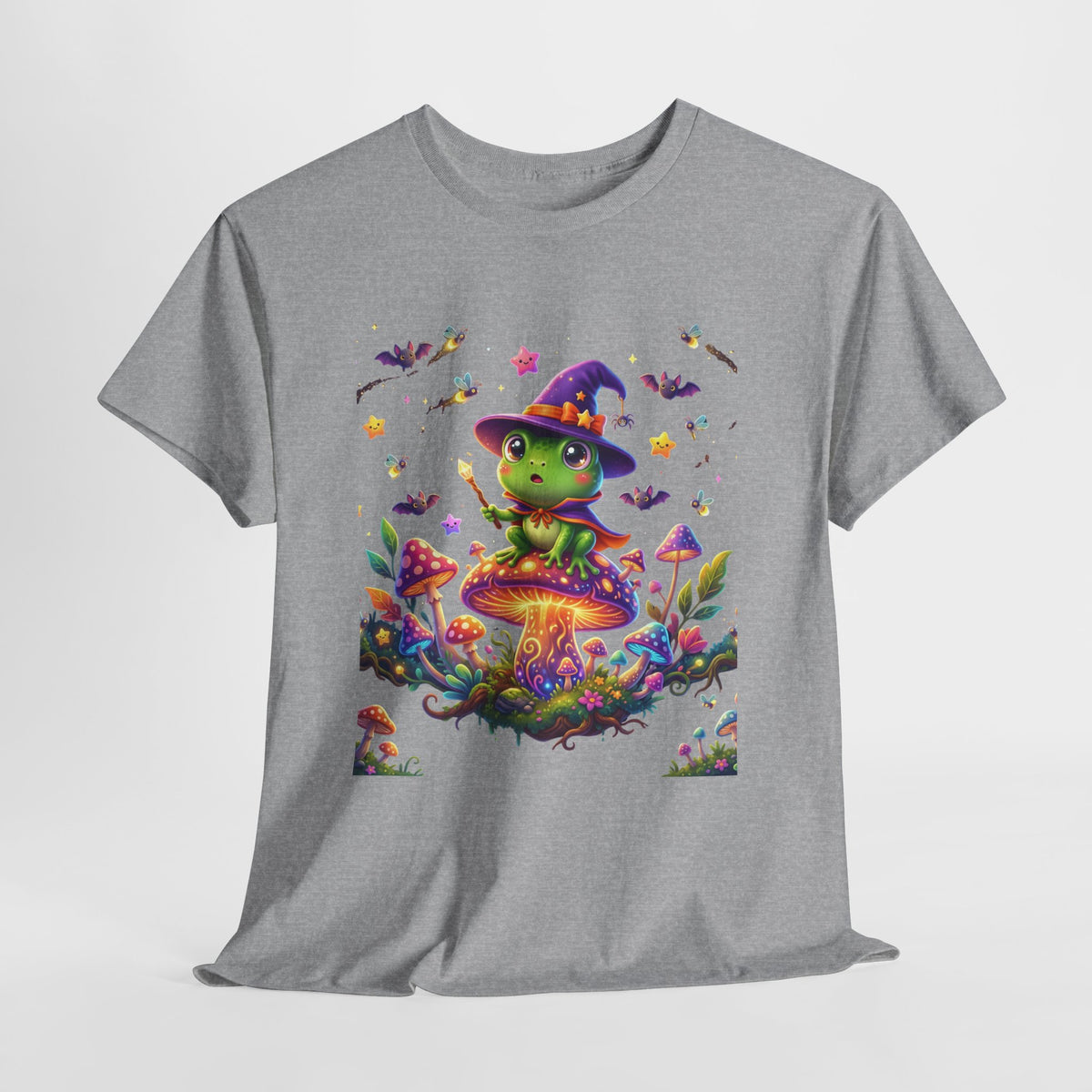 Cute Witch Frog T‑Shirt — Magical Mushroom Halloween Tee