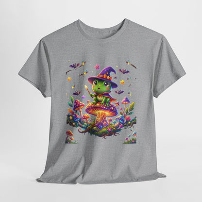 Cute Witch Frog T‑Shirt — Magical Mushroom Halloween Tee