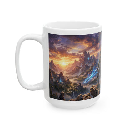Fantasy Warrior Ceramic Mug – Epic Medieval Adventure Coffee Cup