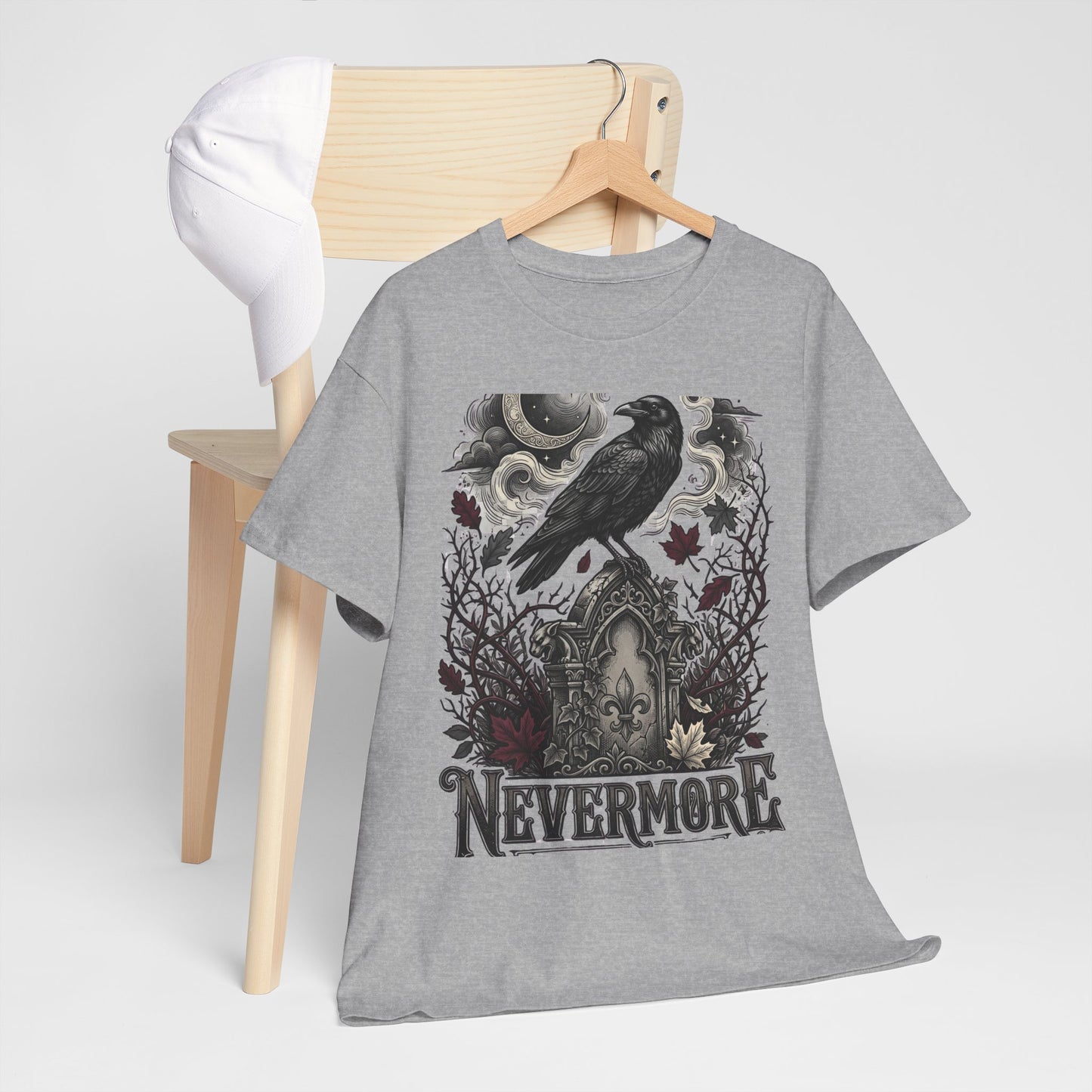 Nevermore Raven T-Shirt — Gothic Edgar Allan Poe Tribute Tee