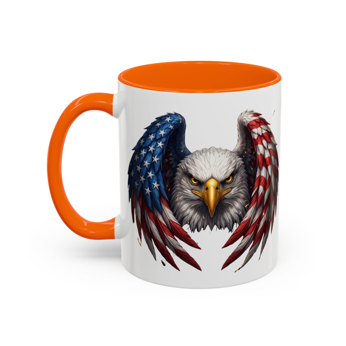 American Flag Eagle Coffee Mug – Patriotic Bald Eagle Accent Mug (11/15 oz)