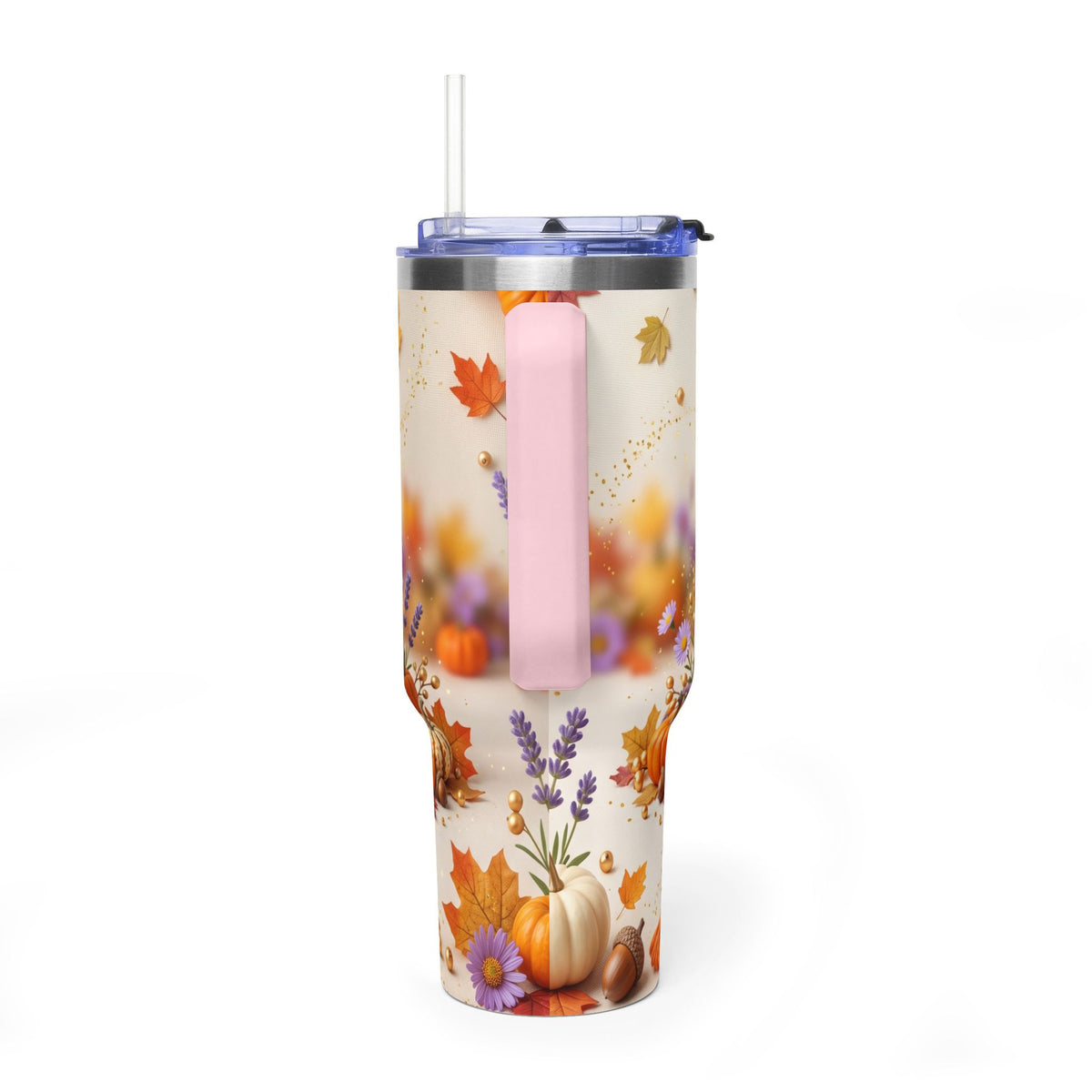 40oz Halloween Cat Vacuum Tumbler with Pumpkin