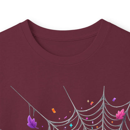 Halloween Pumpkin Spiderweb Long Sleeve Tee