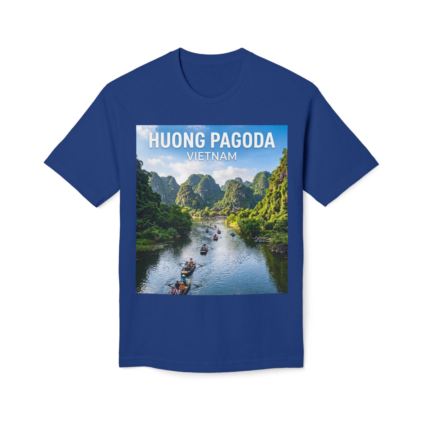 Huong Pagoda Vietnam T-Shirt — Scenic Ninh Binh River Travel Tee