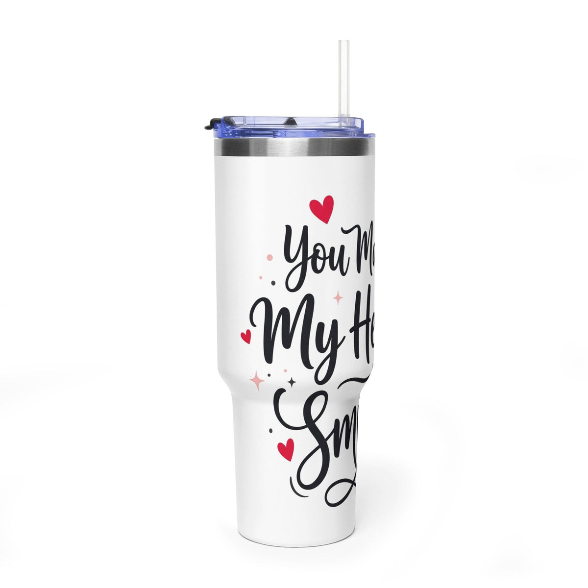 40oz Love-Themed Thermal Tumbler with Handle
