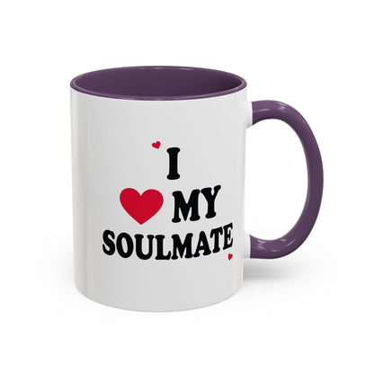 I Love My Soulmate Accent Coffee Mug
