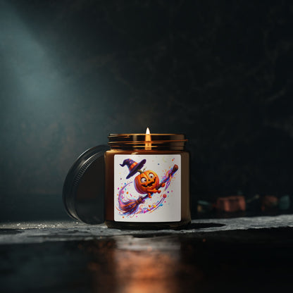 Halloween Pumpkin Magic Soy Candle — Amber Jar (Scented)