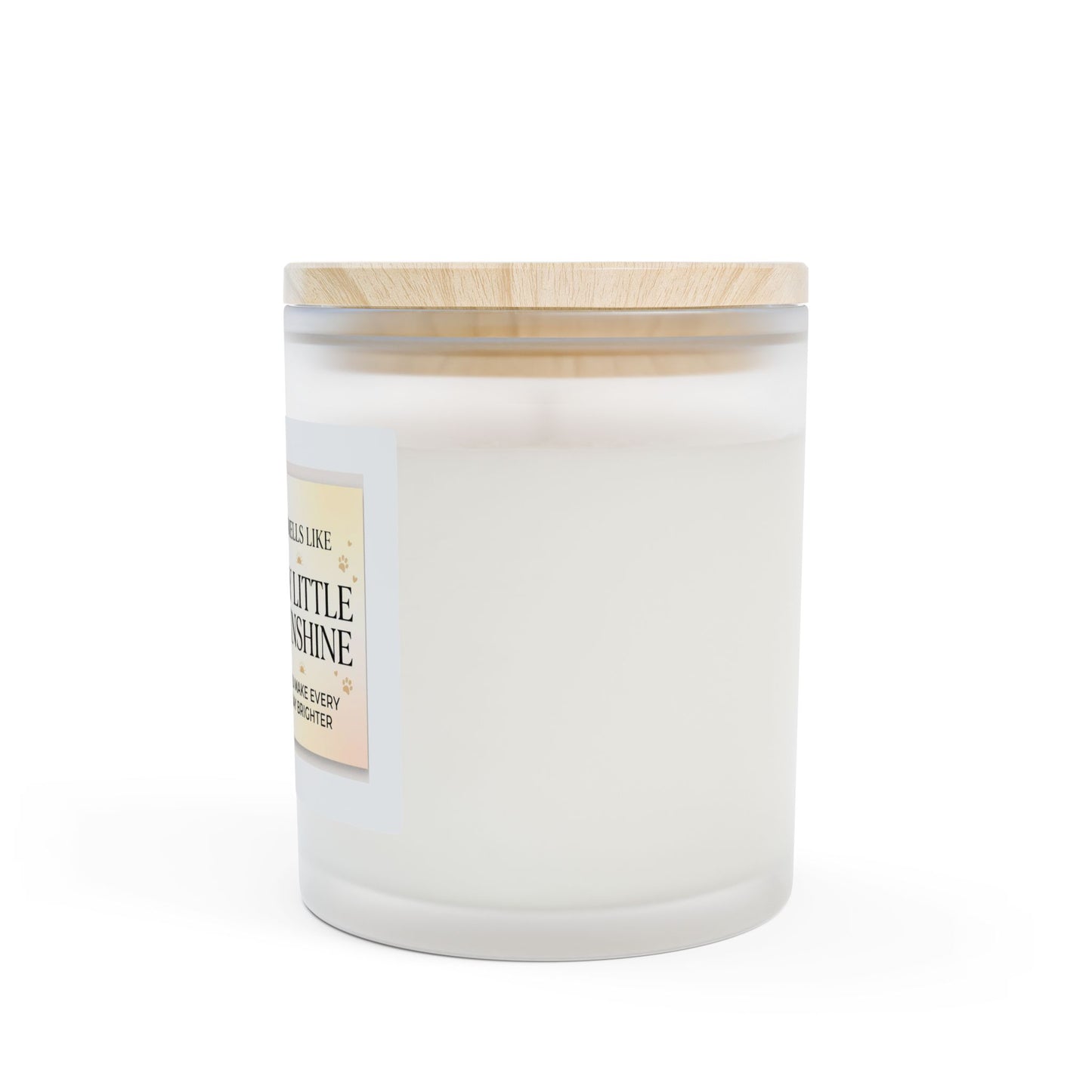 My Little Sunshine Frosted Glass Candle — 11 oz Scented Candle with Dog Photo Label