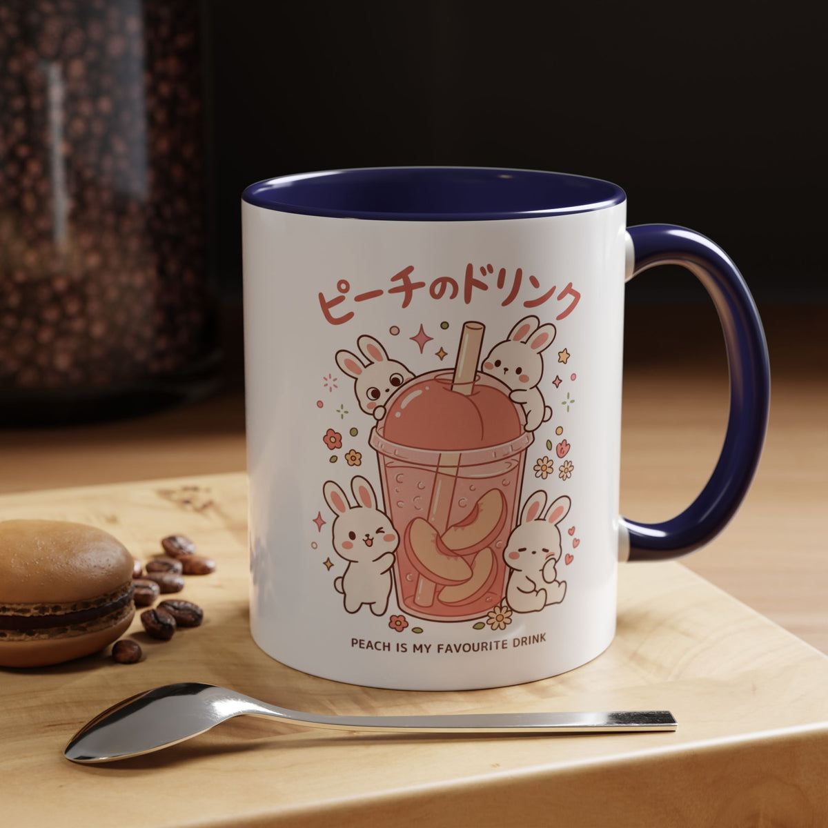 Peach Drink Bunny Mug — Cute Kawaii Coffee Tea Cup (11/15oz)