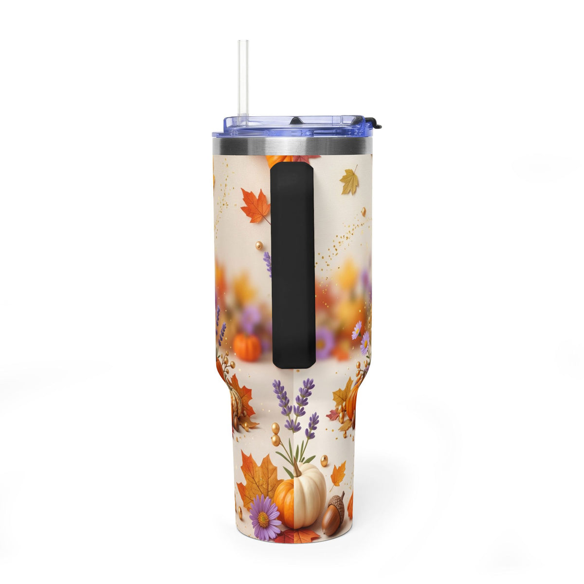 40oz Halloween Cat Vacuum Tumbler with Pumpkin
