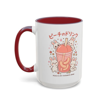 Peach Drink Bunny Mug — Cute Kawaii Coffee Tea Cup (11/15oz)