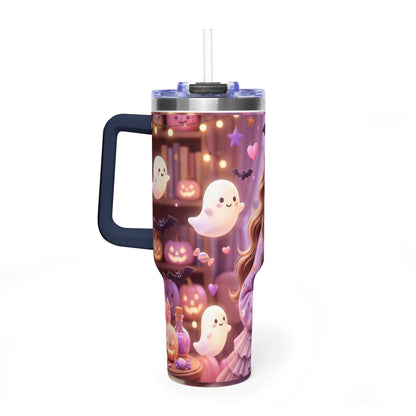 40oz Halloween Girl Ghosts Vacuum Thermal Tumbler