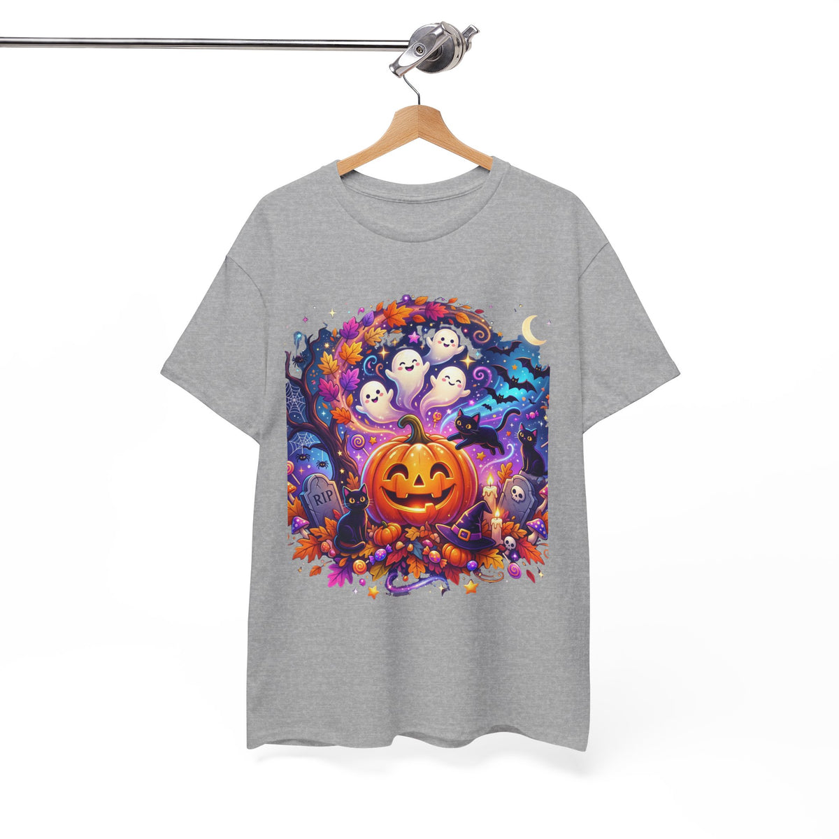 Halloween Pumpkin & Ghosts T-Shirt — Cute Spooky Jack-O'-Lantern Tee
