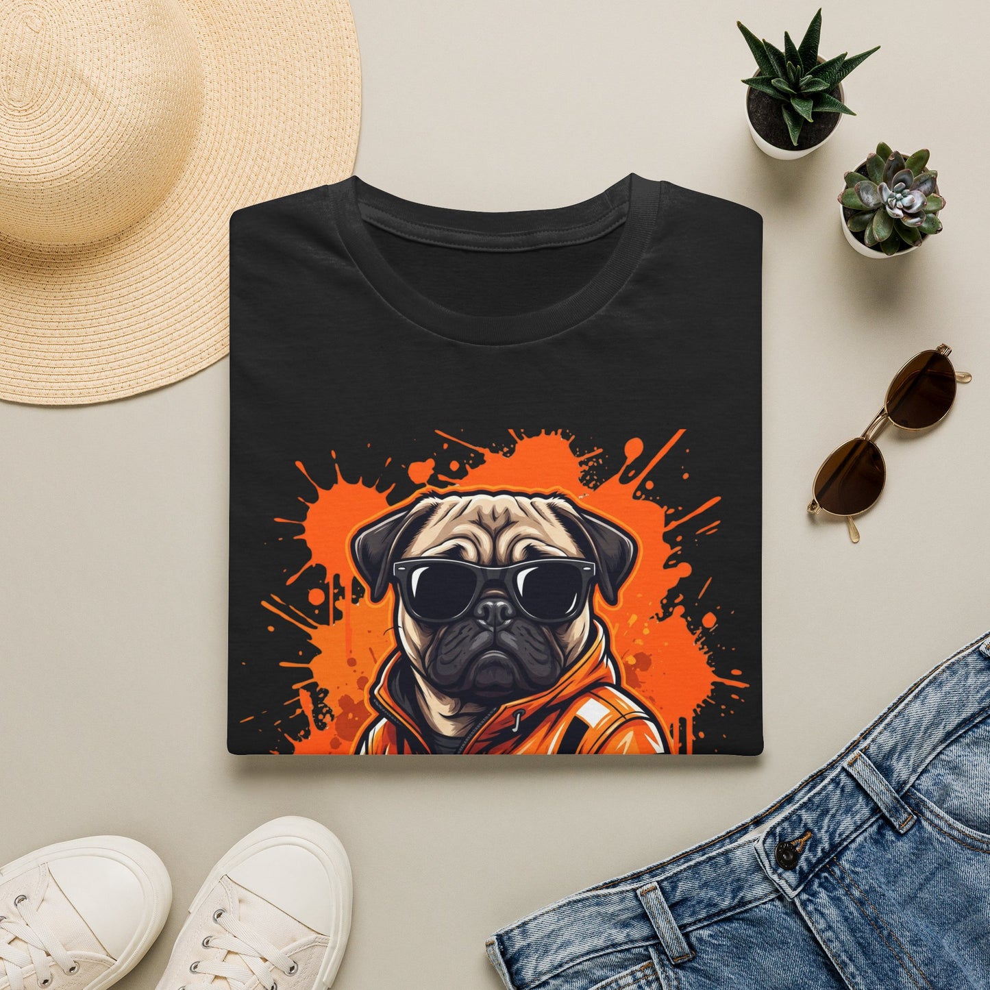 Cool Dog Pug T‑Shirt — Sunglasses Pug Graphic Tee