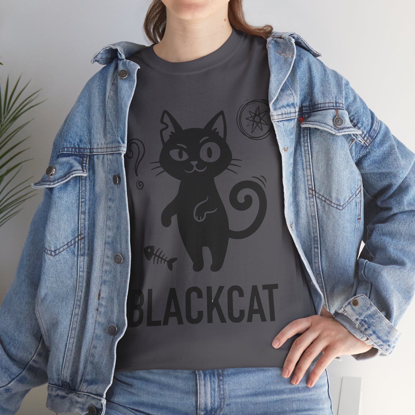 Black Cat Graphic Tee — Cute Cartoon Kitty T-Shirt