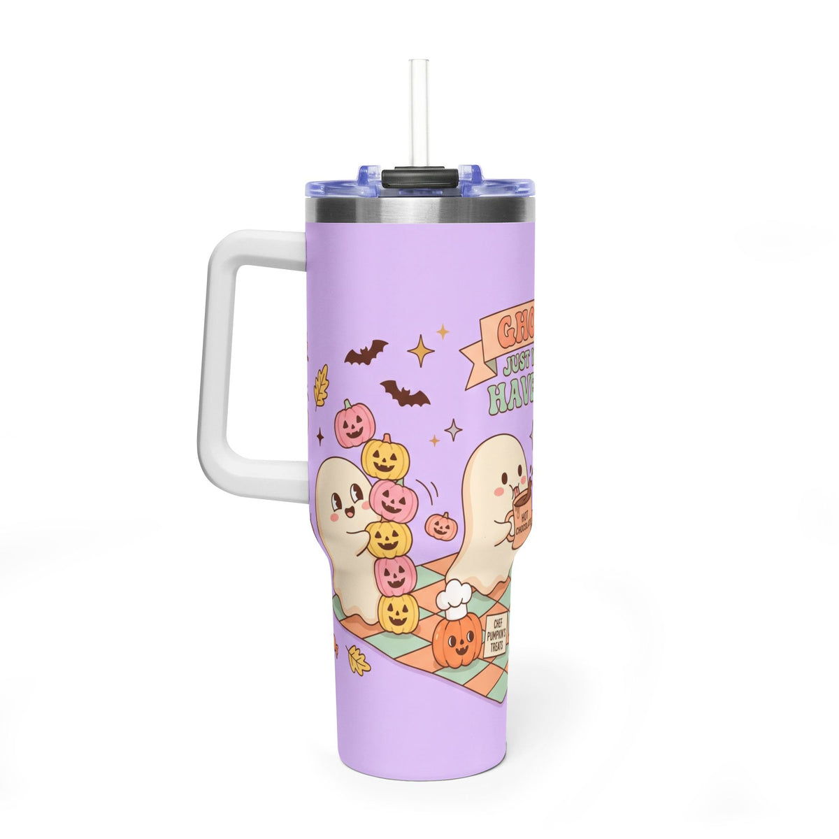40oz Tumbler – “Ghouls Just Wanna Have Fun” Halloween Ghosts & Pumpkins