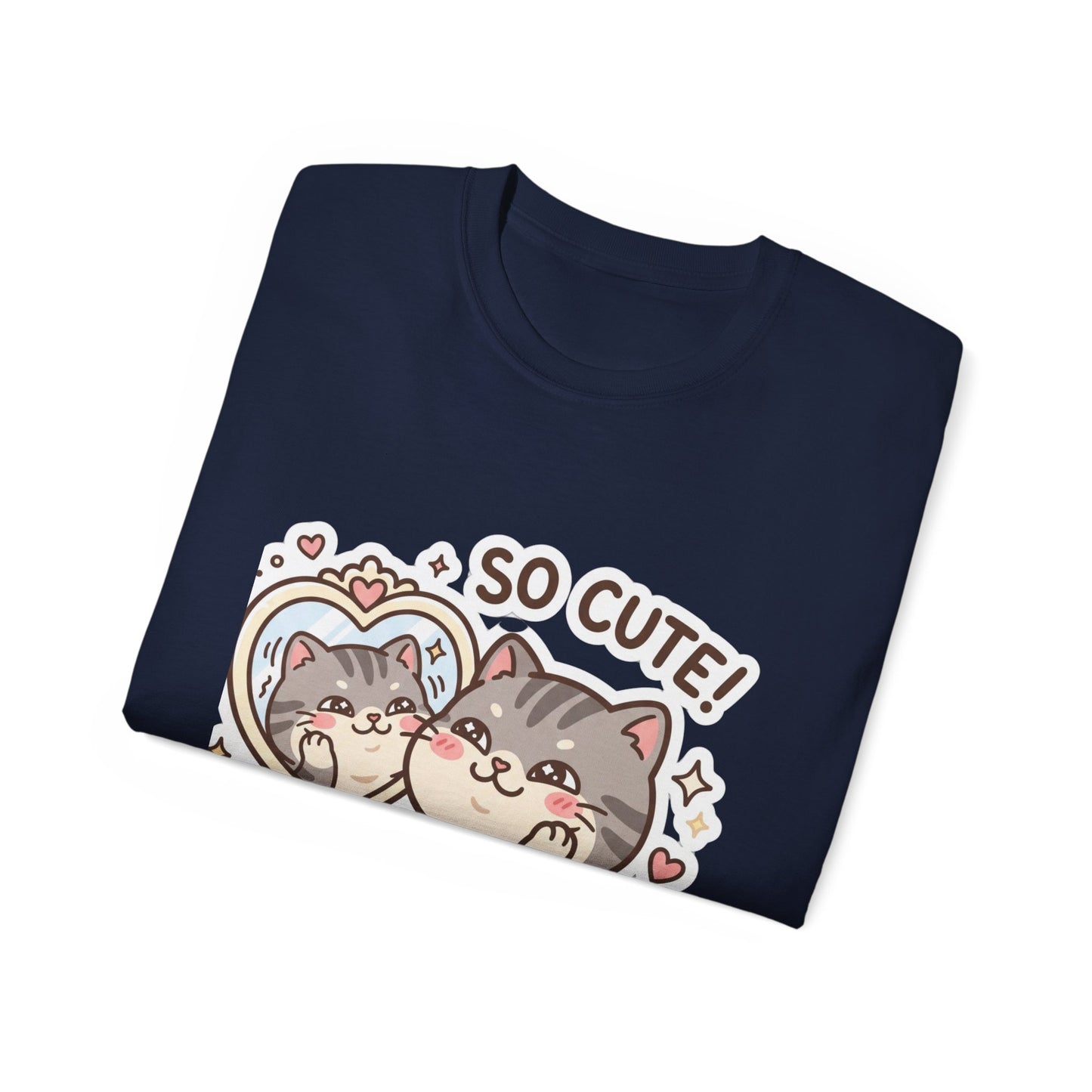 Cute Cat Mirror Tee - "So Cute!" Kawaii Cat T-Shirt