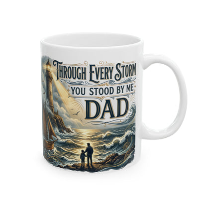 Vintage Lighthouse Sailboat Ceramic Mug