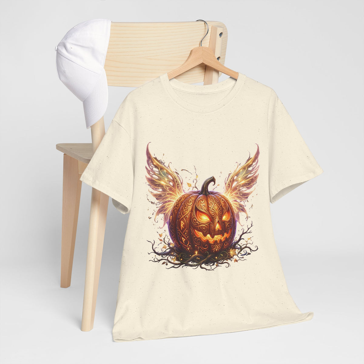 Halloween Pumpkin Tee — Winged Jack-O'-Lantern Graphic Shirt