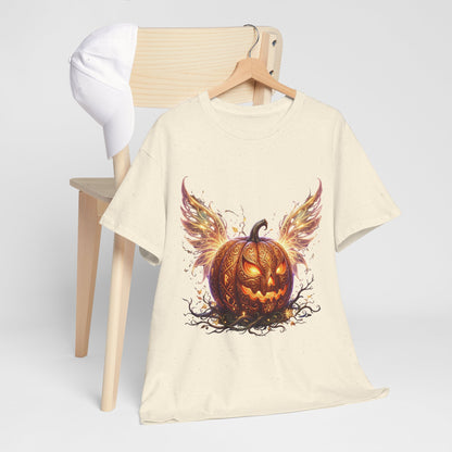 Halloween Pumpkin Tee — Winged Jack-O'-Lantern Graphic Shirt