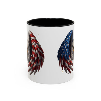 American Flag Eagle Coffee Mug – Patriotic Bald Eagle Accent Mug (11/15 oz)