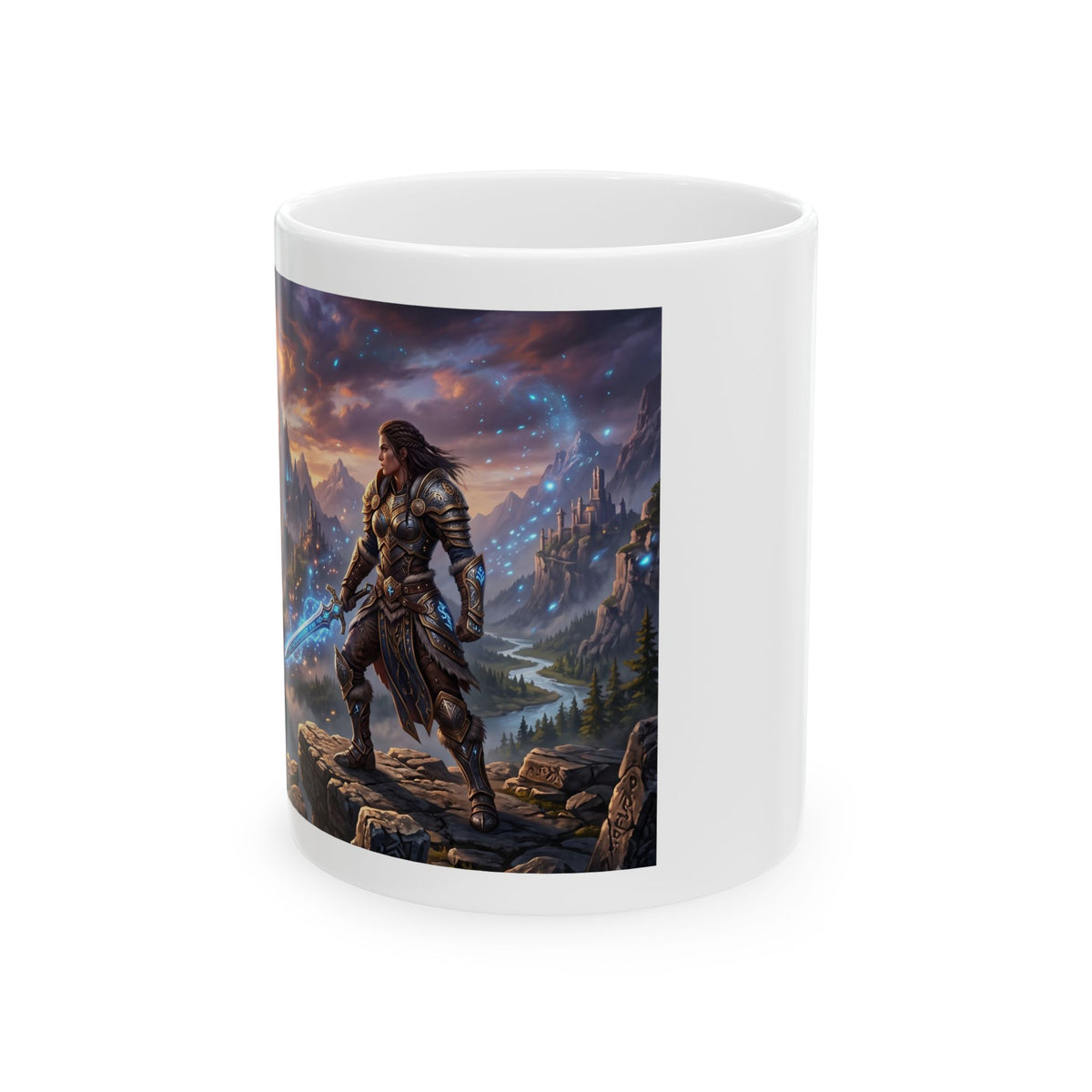 Fantasy Warrior Ceramic Mug – Epic Medieval Adventure Coffee Cup