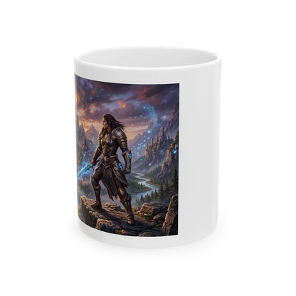 Fantasy Warrior Ceramic Mug – Epic Medieval Adventure Coffee Cup