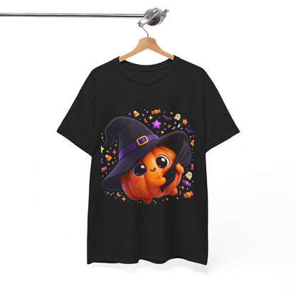 Pumpkin Witch T-Shirt — Cute Halloween Jack-o'-Lantern with Witch Hat