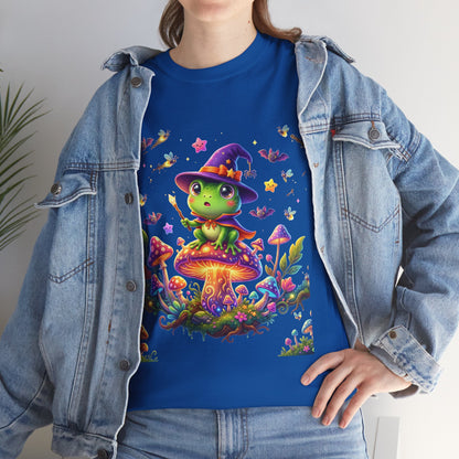 Cute Witch Frog T‑Shirt — Magical Mushroom Halloween Tee