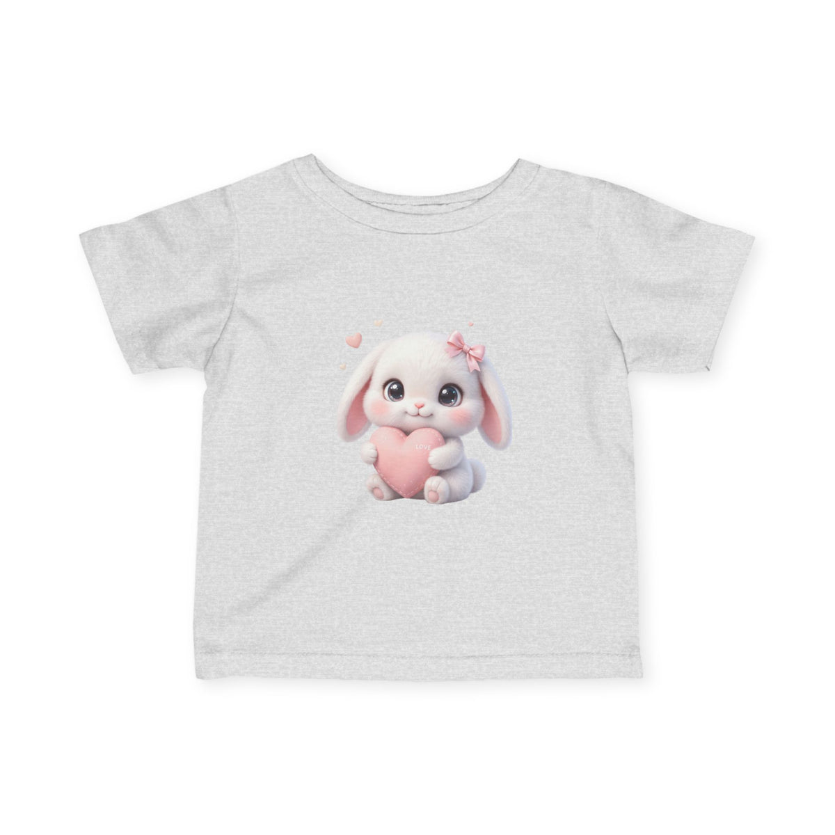 Infant Tee — Cute Bunny Holding Heart Baby Shirt (Easter, Newborn Gift)