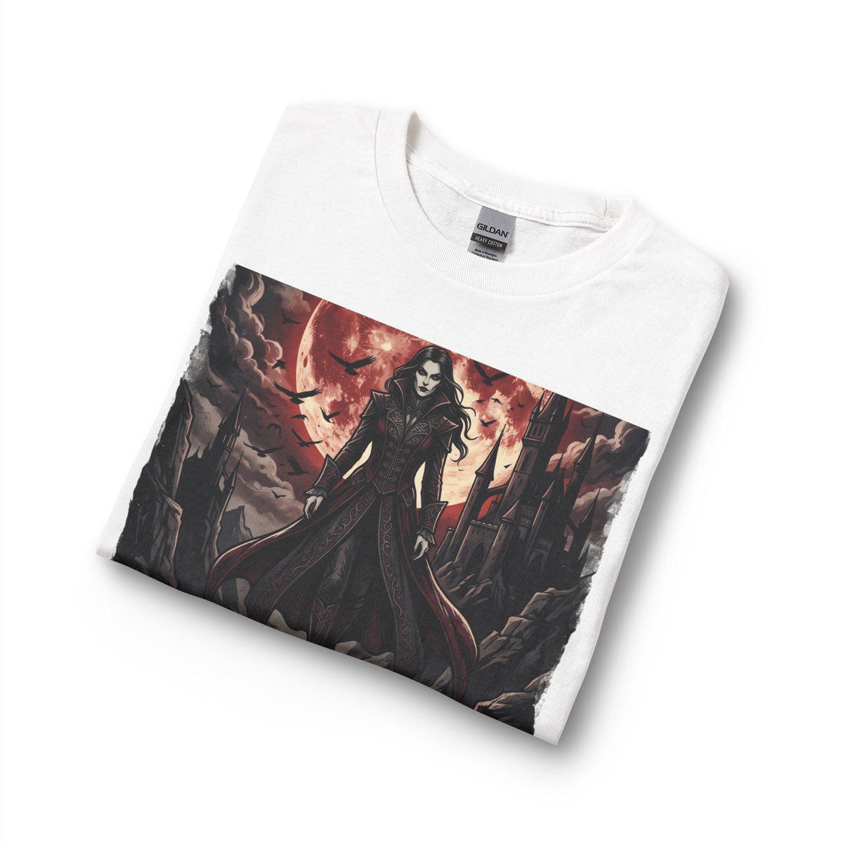 Blood Moon Long Sleeve Shirt — Gothic Vampire Graphic Tee