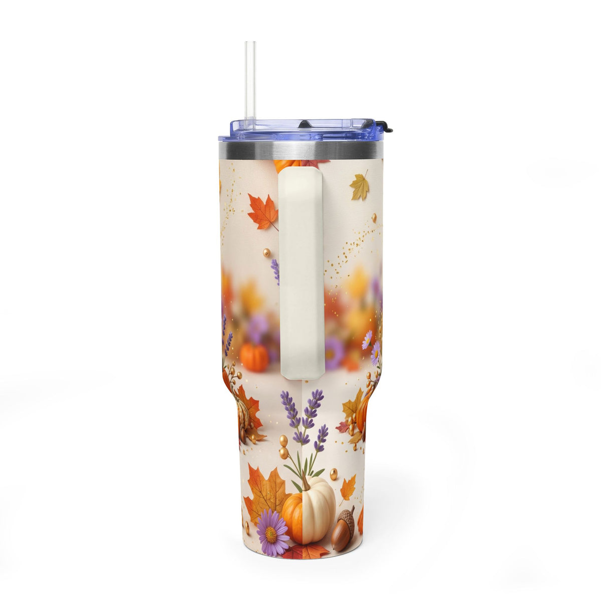 40oz Halloween Cat Vacuum Tumbler with Pumpkin