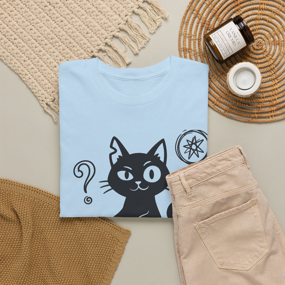 Black Cat Graphic Tee — Cute Cartoon Kitty T-Shirt