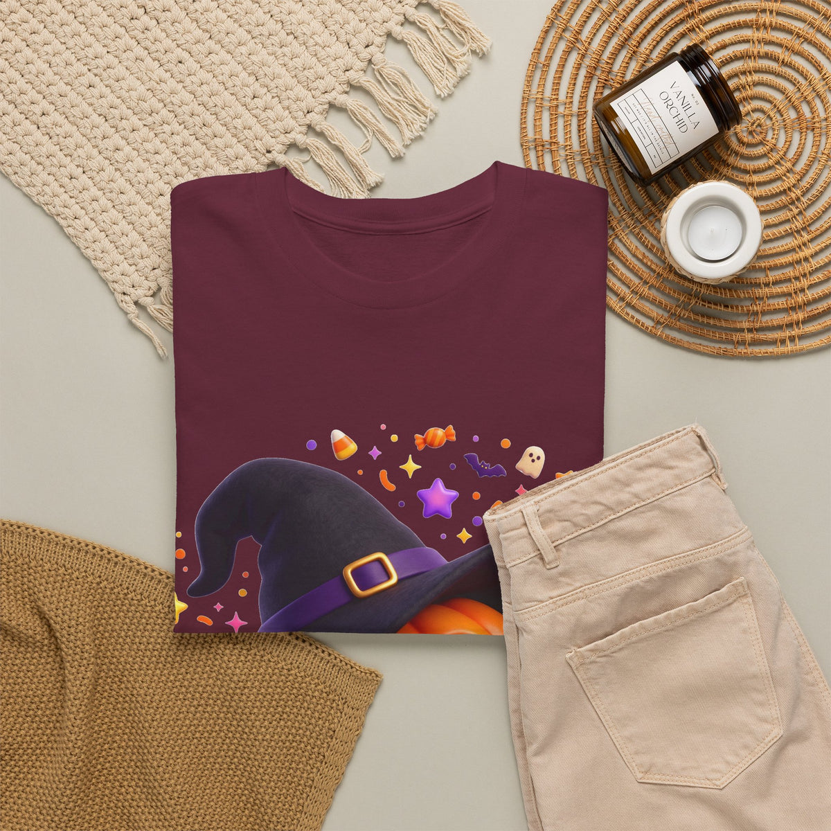 Pumpkin Witch T-Shirt — Cute Halloween Jack-o'-Lantern with Witch Hat