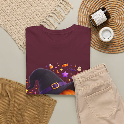 Pumpkin Witch T-Shirt — Cute Halloween Jack-o'-Lantern with Witch Hat