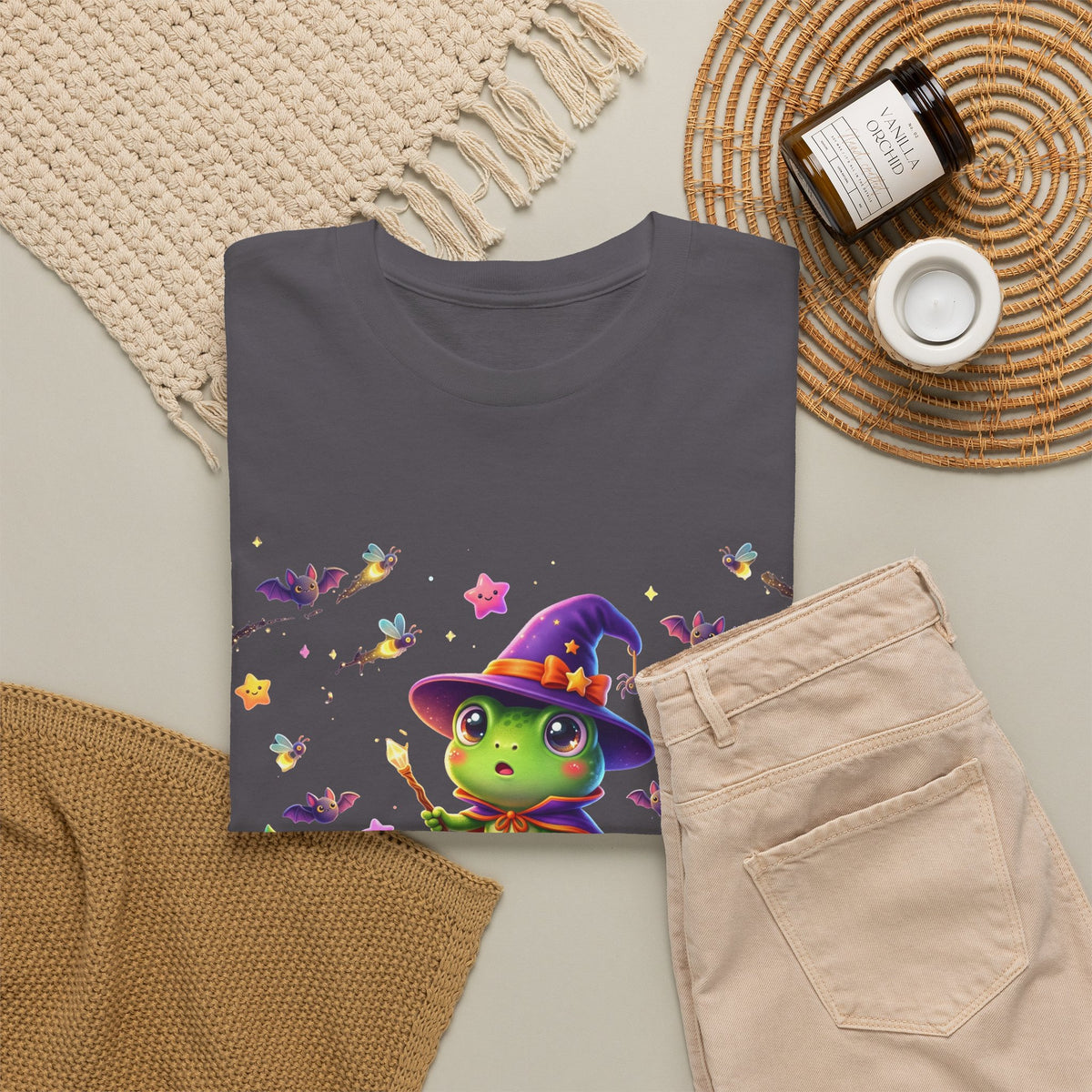 Cute Witch Frog T‑Shirt — Magical Mushroom Halloween Tee