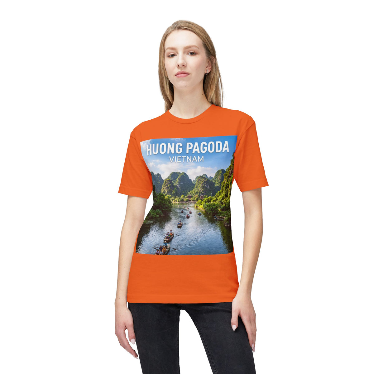 Huong Pagoda Vietnam T-Shirt — Scenic Ninh Binh River Travel Tee