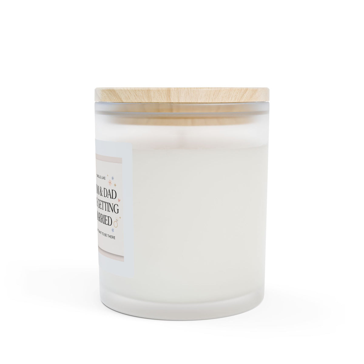 'Mom & Dad Are Getting Married' Frosted Glass Candle — 11oz Announcement Scented Candle