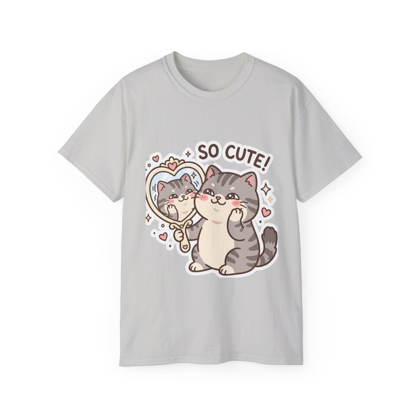 Cute Cat Mirror Tee - "So Cute!" Kawaii Cat T-Shirt