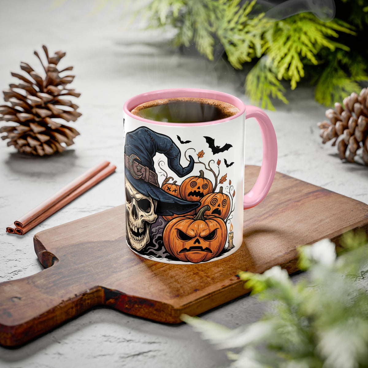 Halloween Skull & Jack-o'-Lantern Mug (11oz/15oz)
