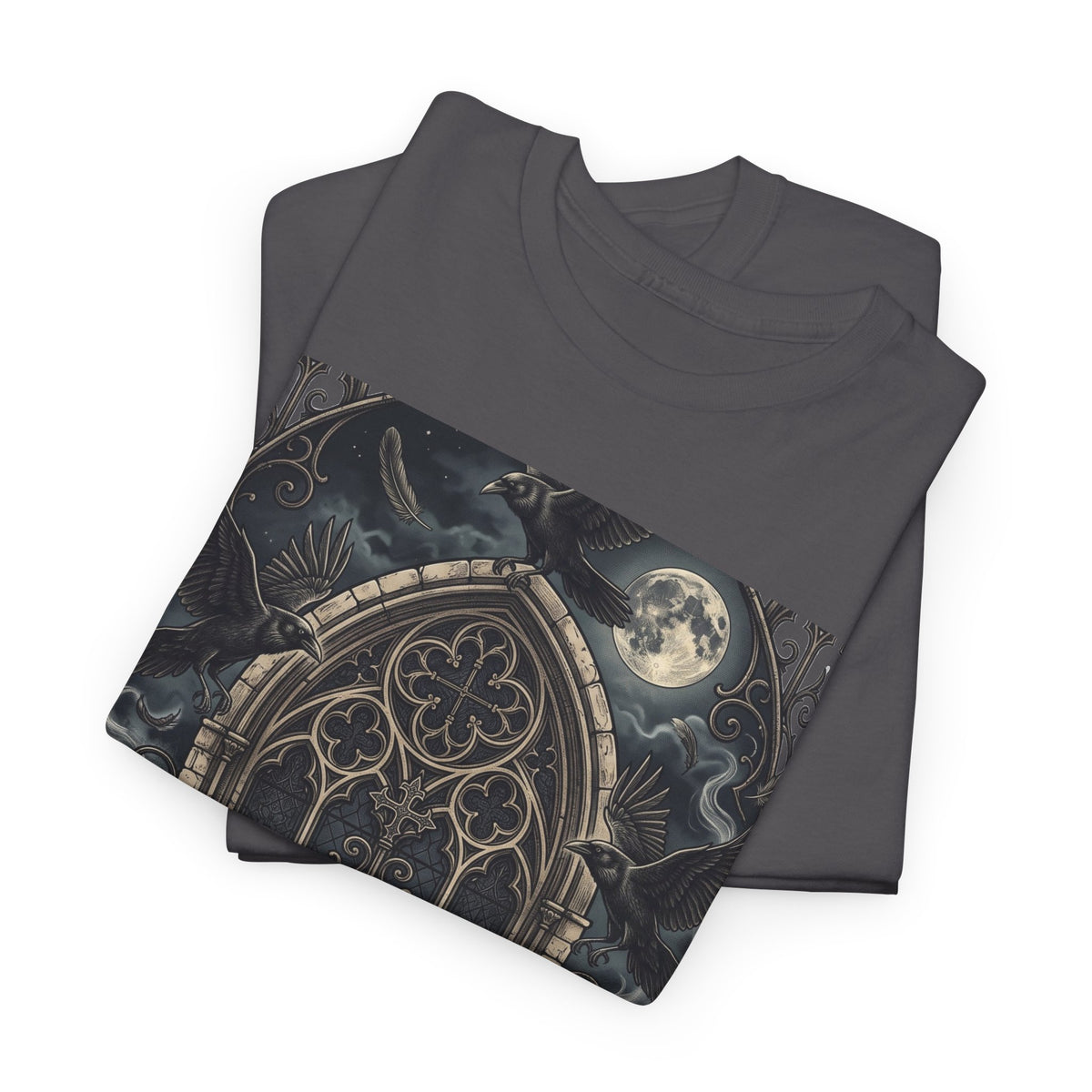 Nocturnal Gothic Tee — Moonlit Cathedral Night Owl Graphic T-Shirt