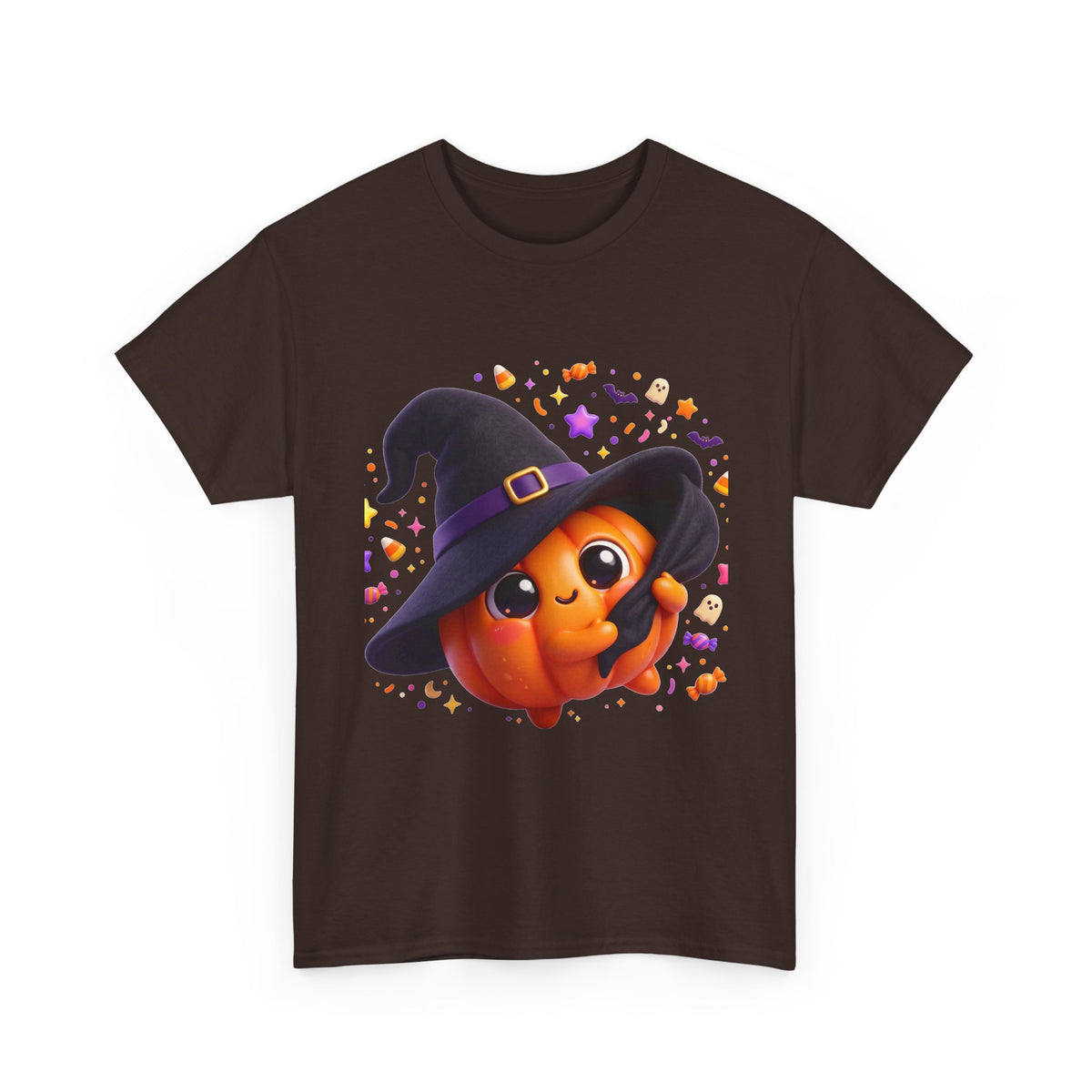 Pumpkin Witch T-Shirt — Cute Halloween Jack-o'-Lantern with Witch Hat