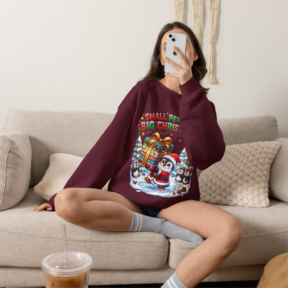 Penguin Christmas Crewneck Sweatshirt — "Small Penguin Big Christmas" Holiday Pullover