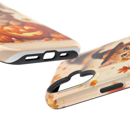 Halloween Kitten Pumpkin Phone Case — Magnetic Impact-Resistant
