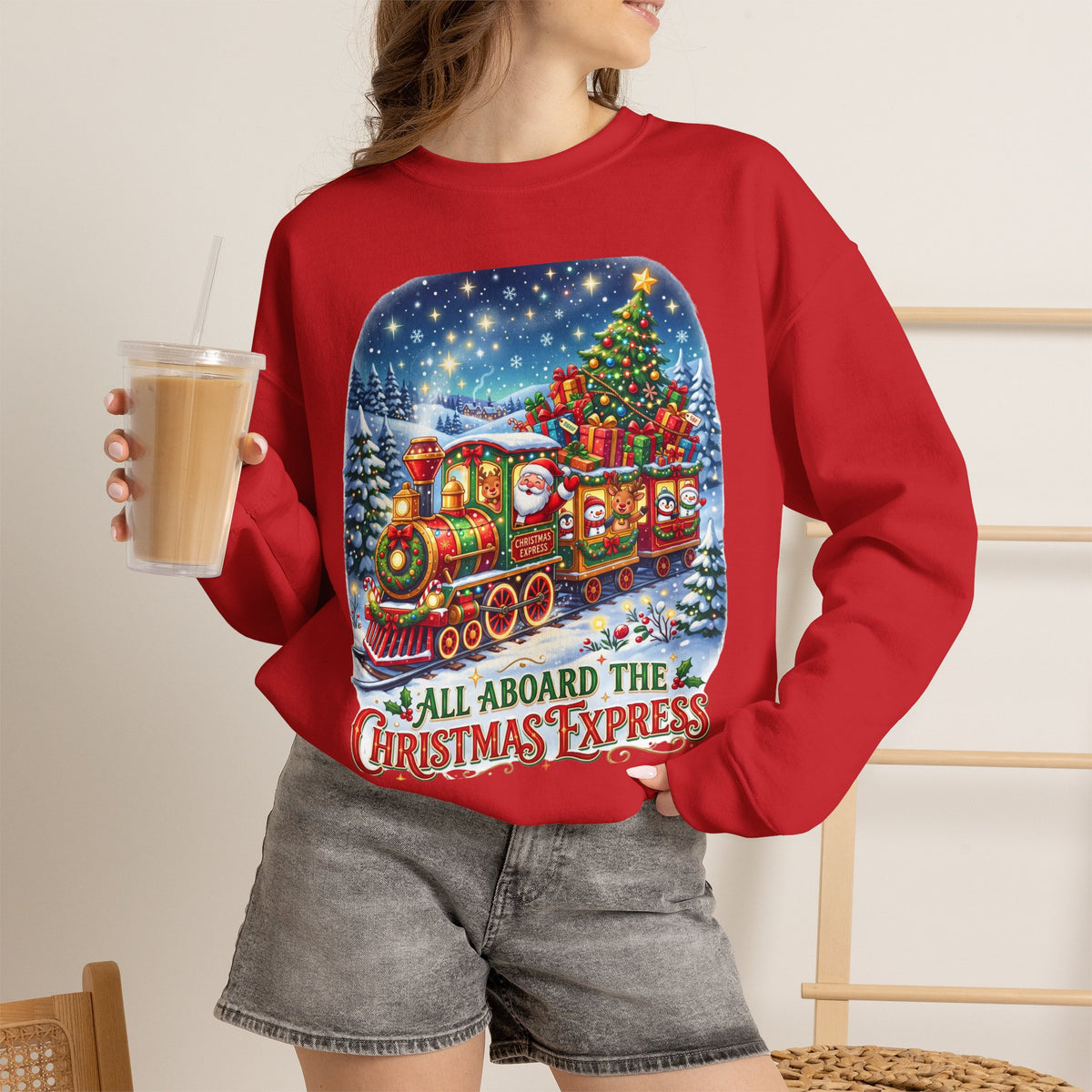 Christmas Express Crewneck Sweatshirt — All Aboard the Christmas Express Holiday Sweatshirt