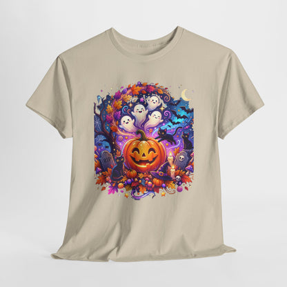 Halloween Pumpkin & Ghosts T-Shirt — Cute Spooky Jack-O'-Lantern Tee