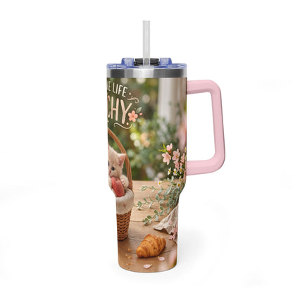 You Make Life Peachy Cat Ice Cream 40oz Tumbler