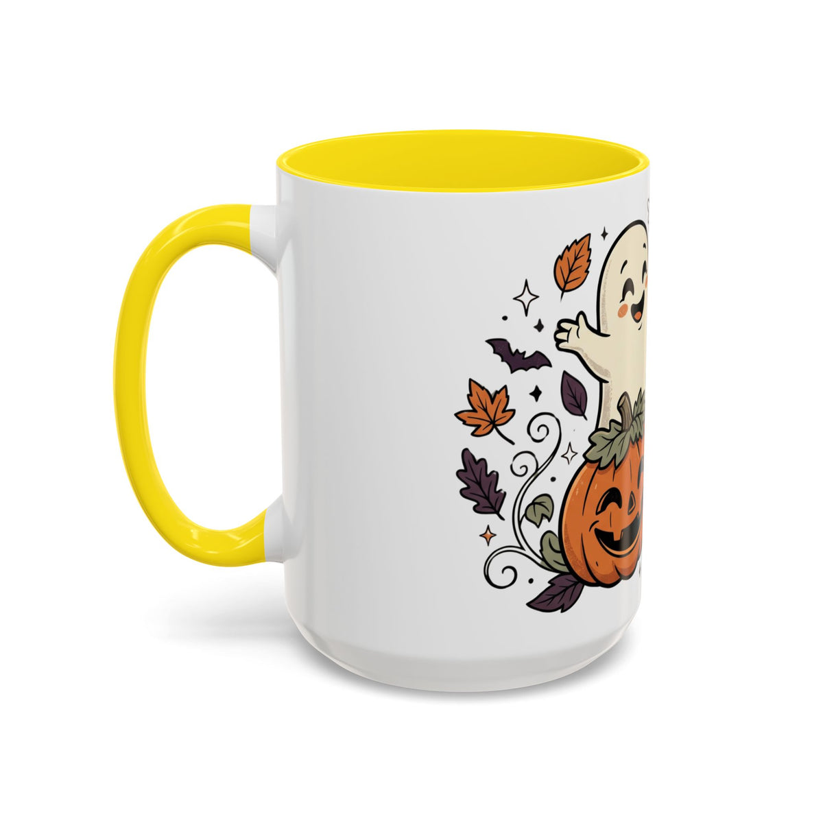 Halloween Ghosts & Pumpkins Coffee Mug — Cute Spooky Accent Mug (11/15oz)