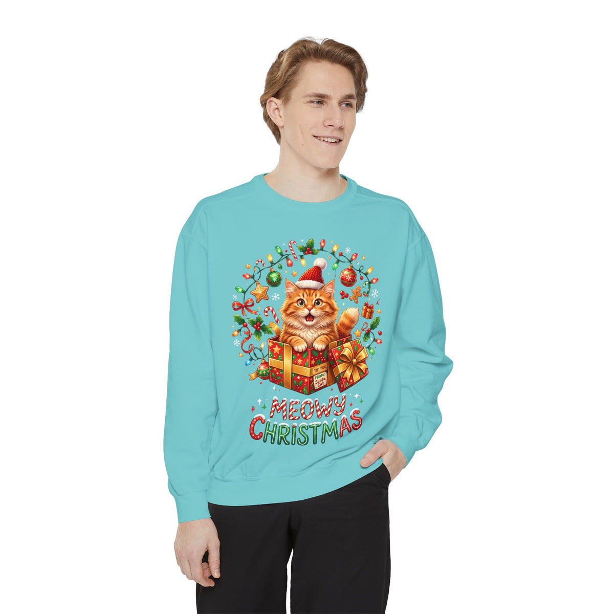 Meowy Christmas Cat Sweatshirt